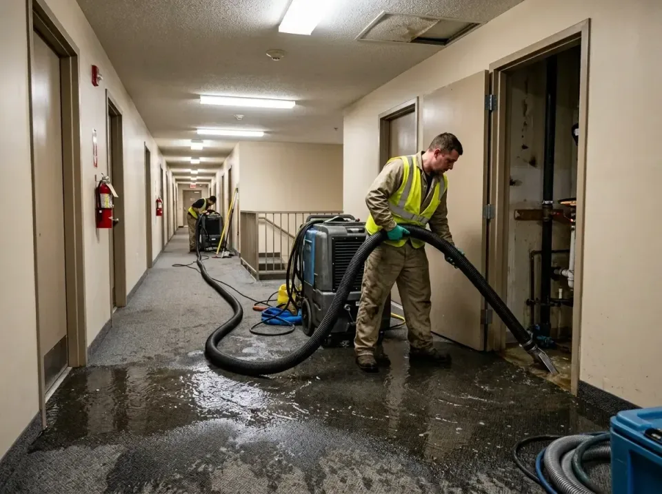 multi-unit-apartment-hallway-f-005 — frequently asked questions, Emergency Burst Pipe Water Extraction & Removal in Bonners…